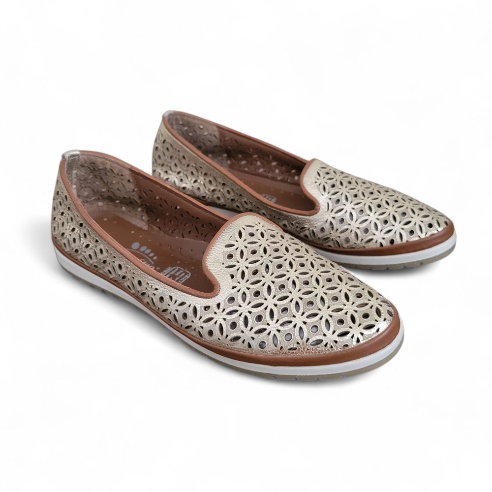 Spring Step Tulisa Metallic Gold Slip On Loafers / Flats size 9